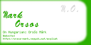 mark orsos business card