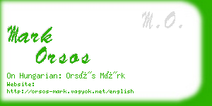 mark orsos business card